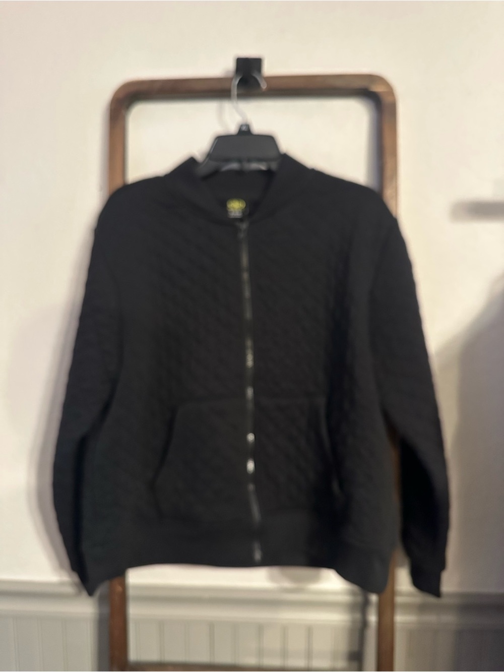 Athletic Works Black Quilted Bomber Jacket